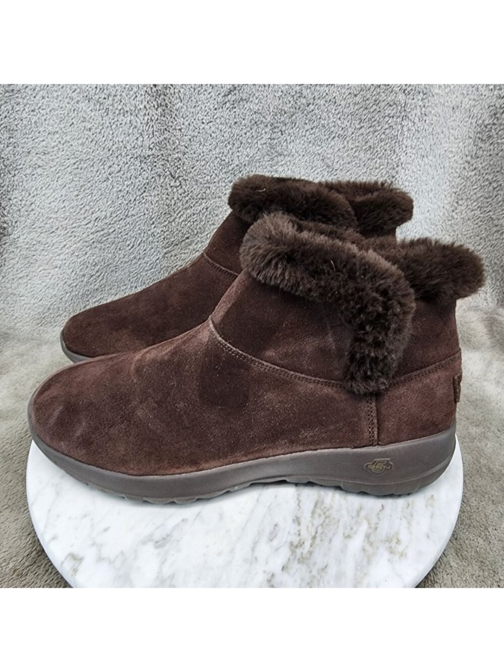 Skechers Shoes Womens Size 9 Brown Suede Faux Fur Lined Boots *Read*